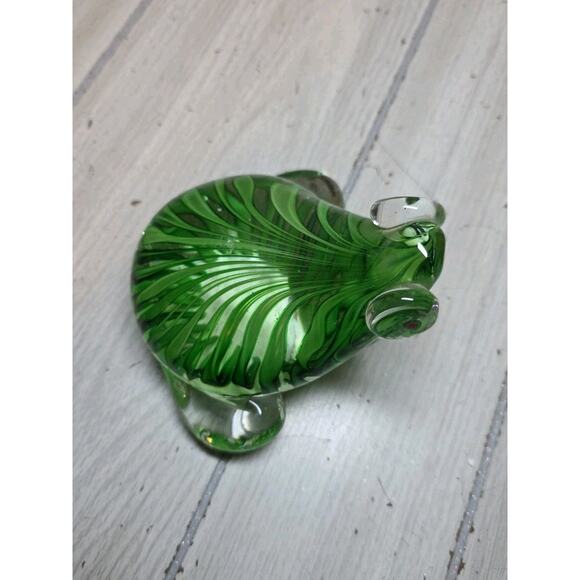 Vtg Murano? Blown Glass Green Frog Milliefiore Flower Eyes Art Sculpture - Picture 9 of 9